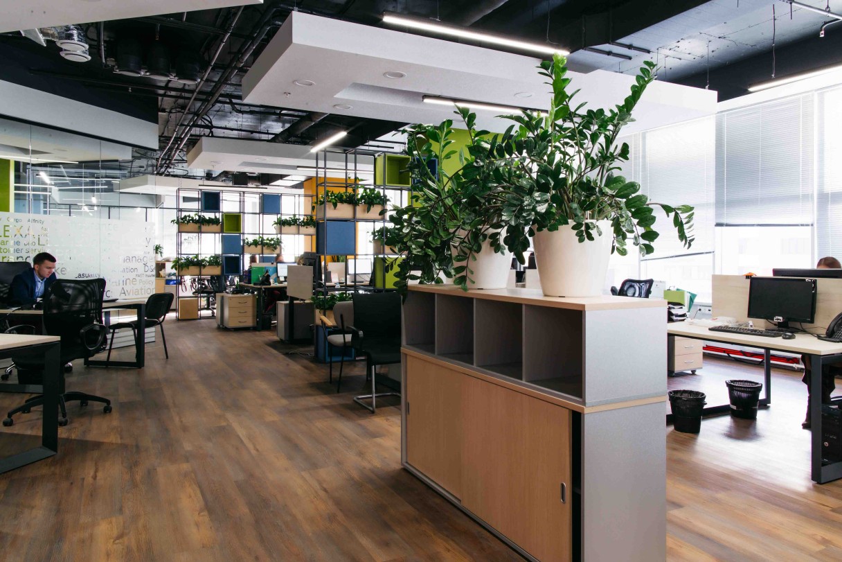 Свежий воздух, вода и растения делают сотрудников счастливее и продуктивнее, поэтому офис компании отличает современный ECO-дизайн